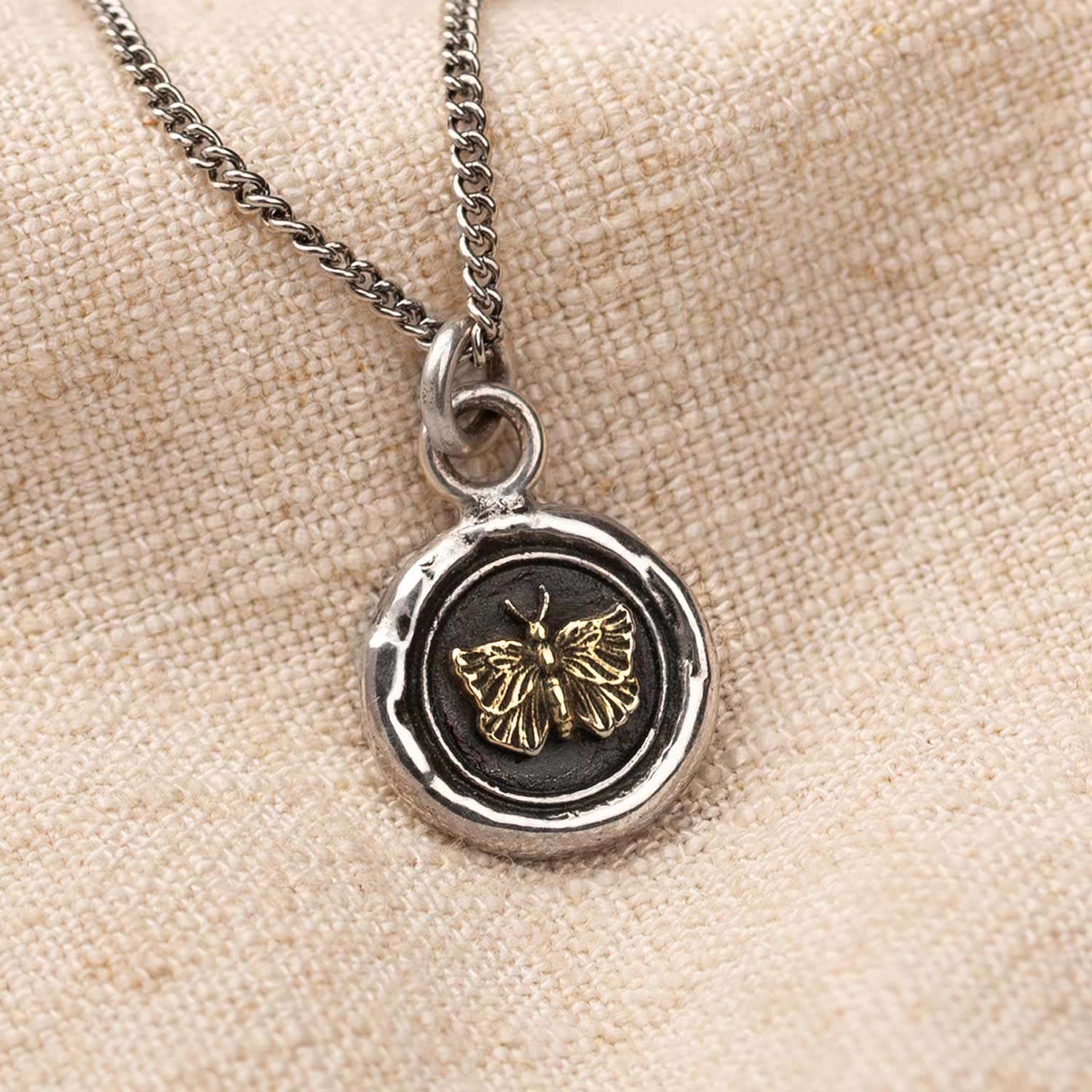 Butterfly 14K Gold on Silver Talisman - Image 3