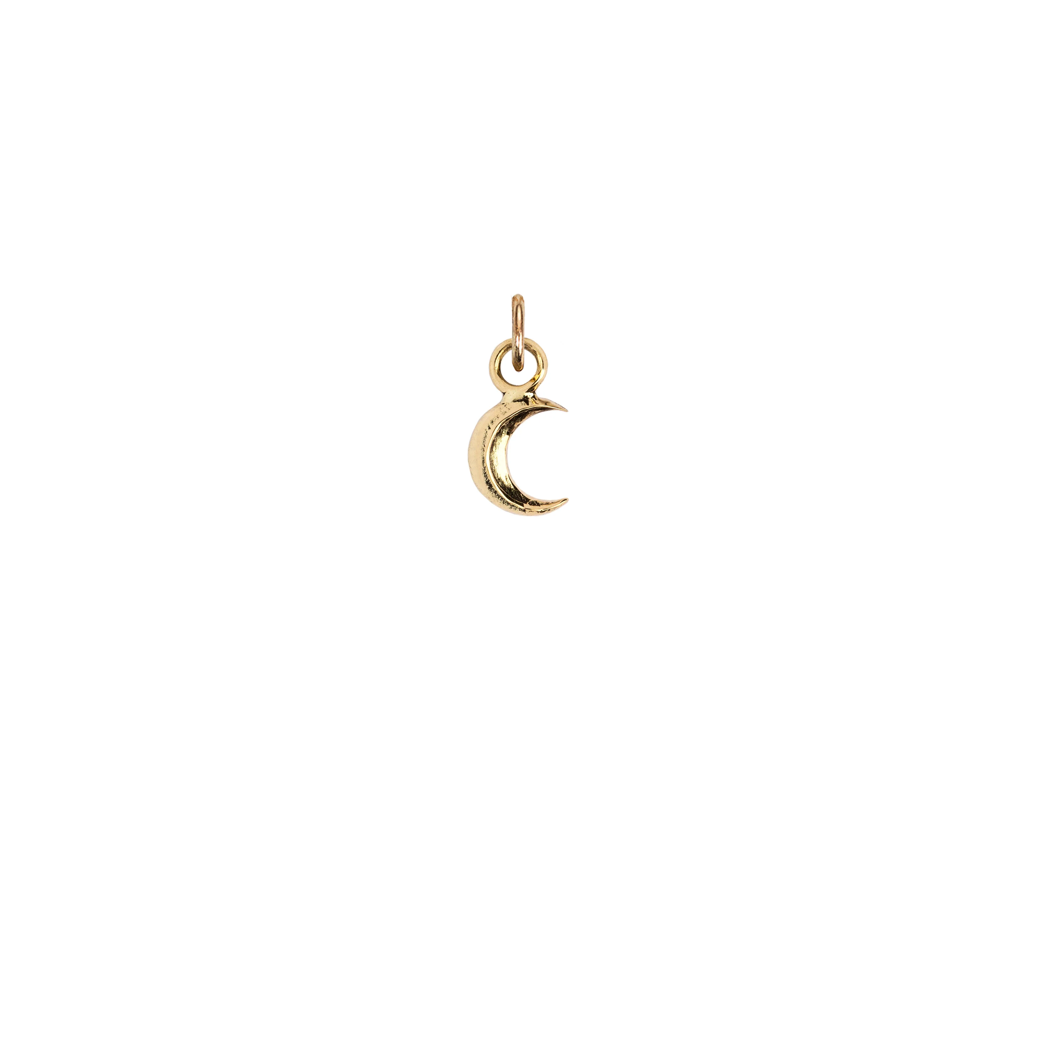 Crescent Moon 14K Gold Symbol Charm - Image 6