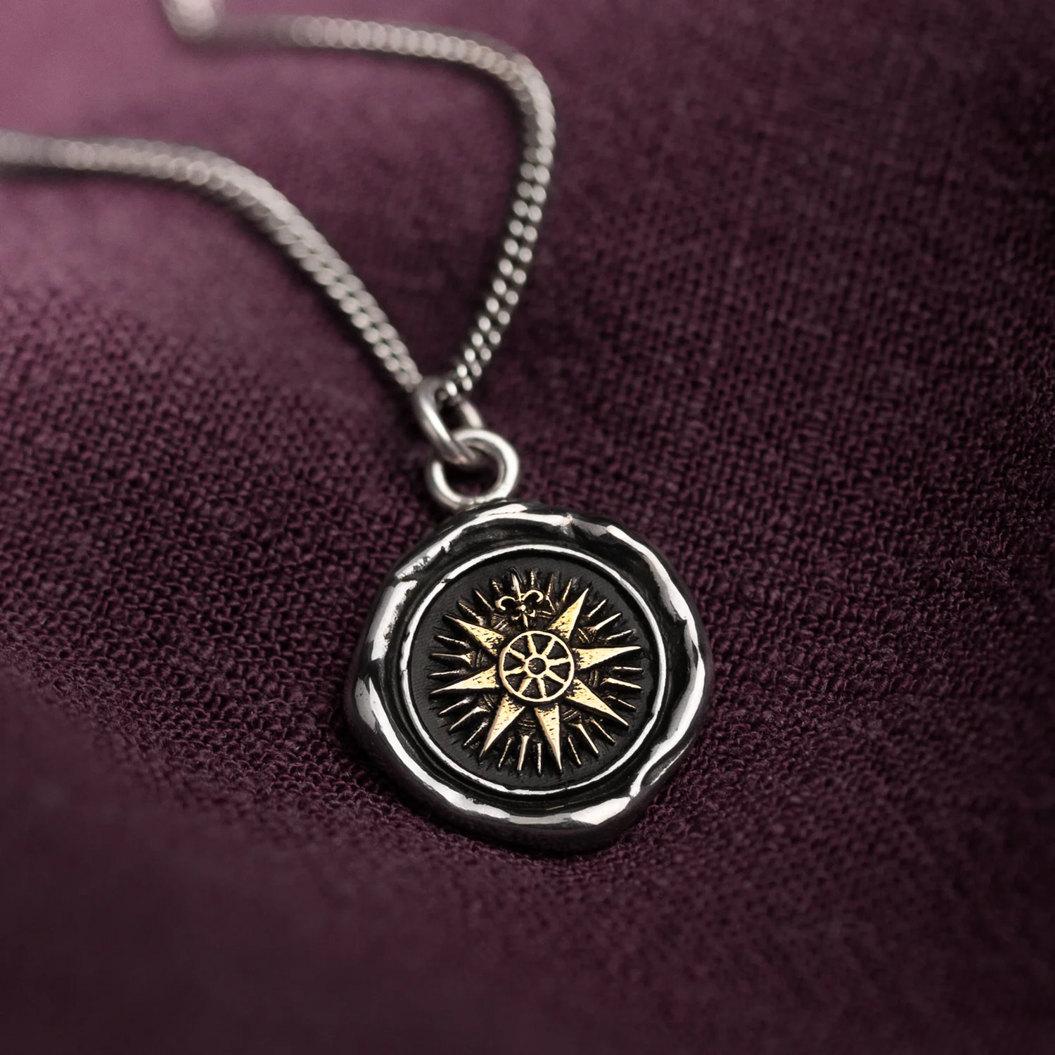 Direction 14K Gold on Silver Talisman - Image 5