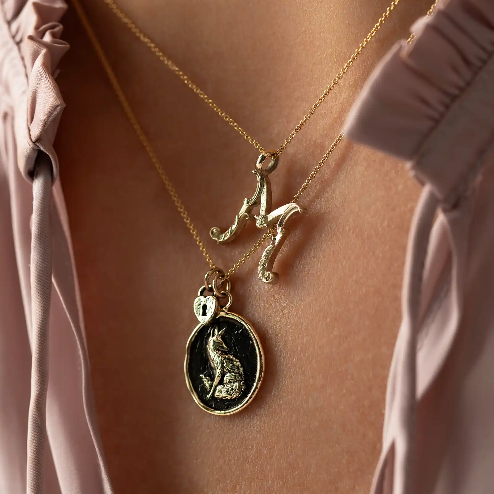 Heart Lock 14K Gold Symbol Charm - Image 3