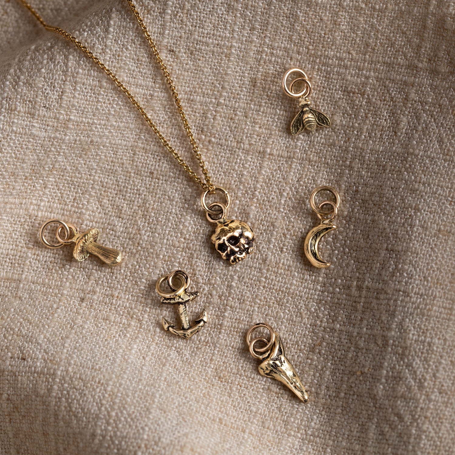 Crescent Moon 14K Gold Symbol Charm - Image 5